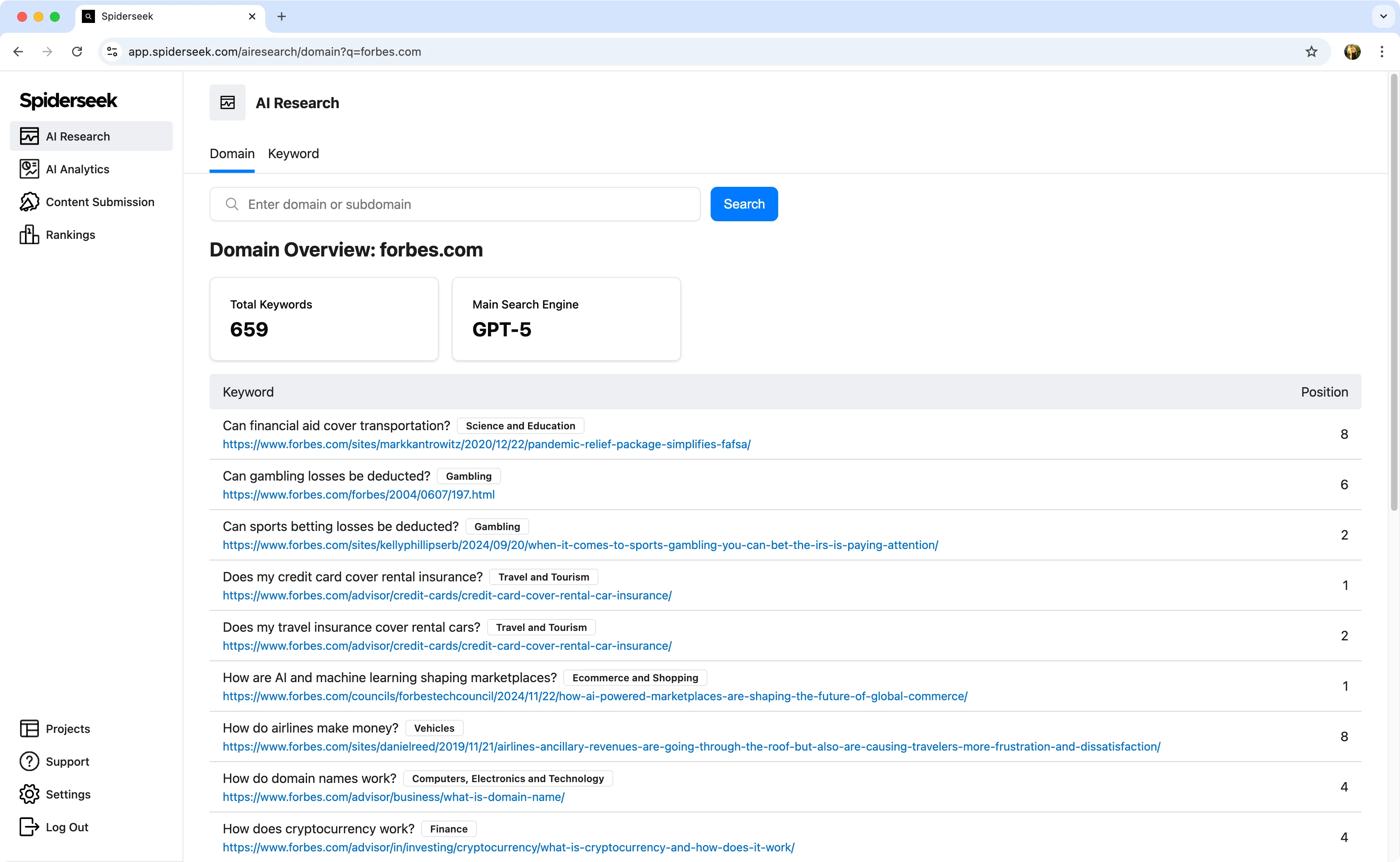 AI Research Feature